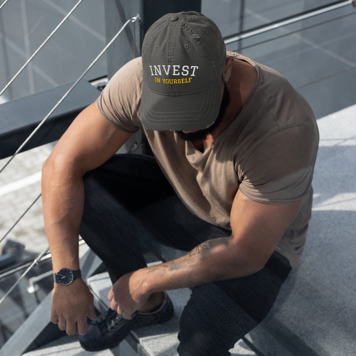 INVEST - Distressed Dad Hat