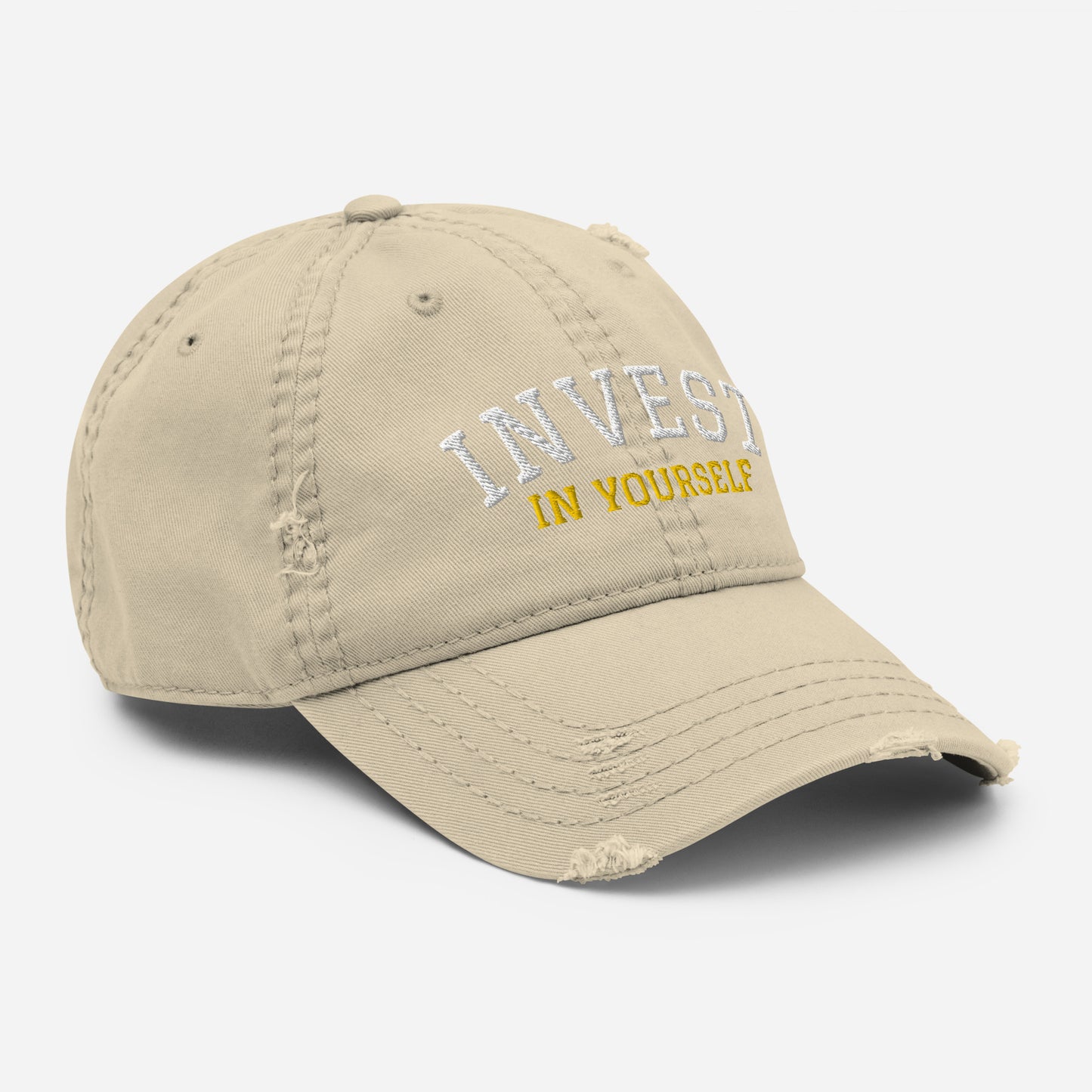 INVEST IN YOURSELF- Distressed Dad Hat