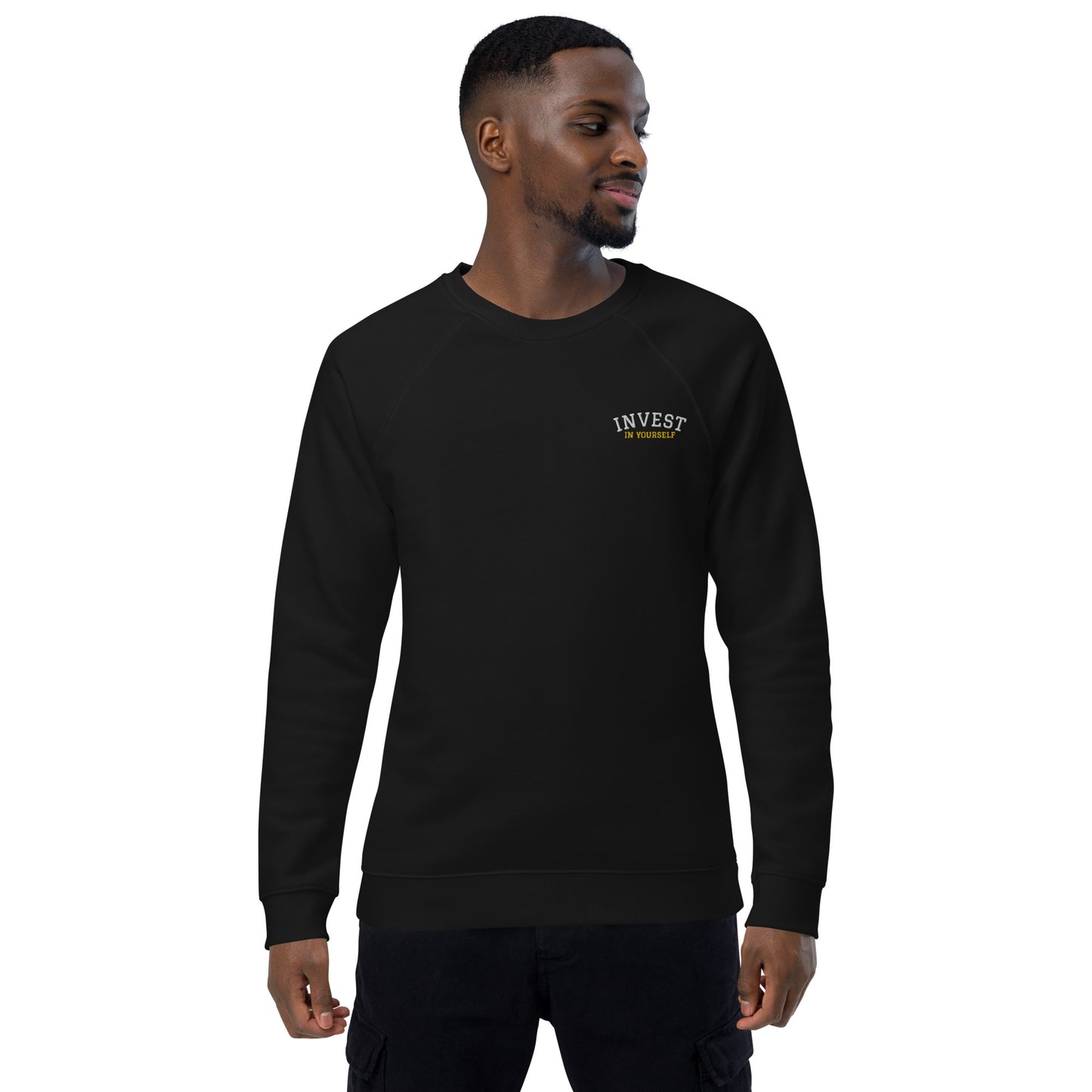 INVEST IN YOURSELF - Unisex organic raglan sweatshirt
