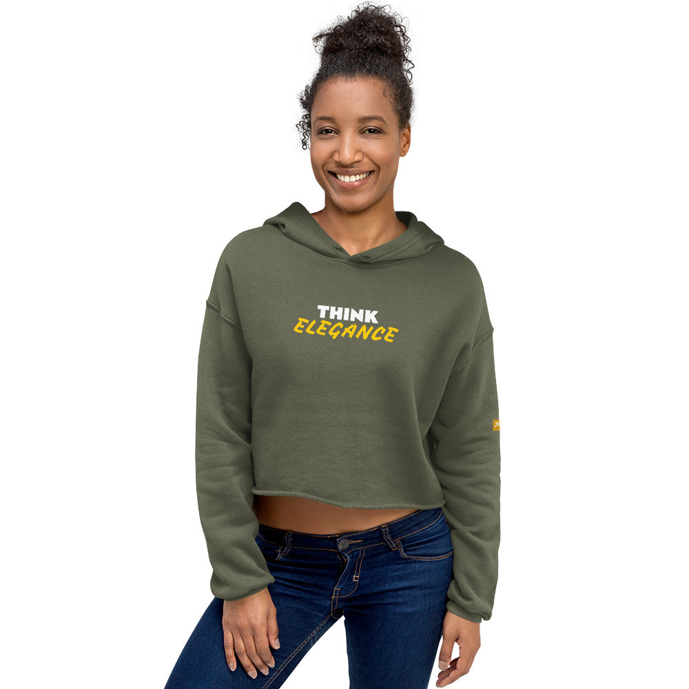 THINK ELEGANCE - Crop Hoodie