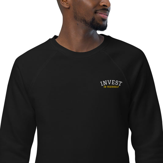 INVEST IN YOURSELF - Unisex organic raglan sweatshirt
